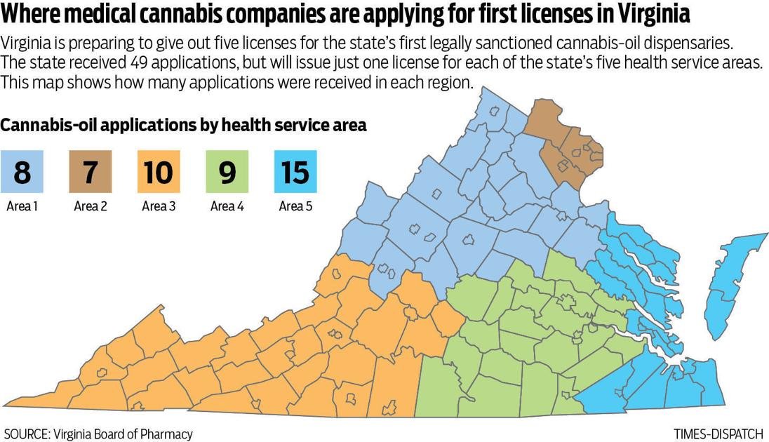 Virginia receives 49 applications for the state's first 5 medical cannabis licenses