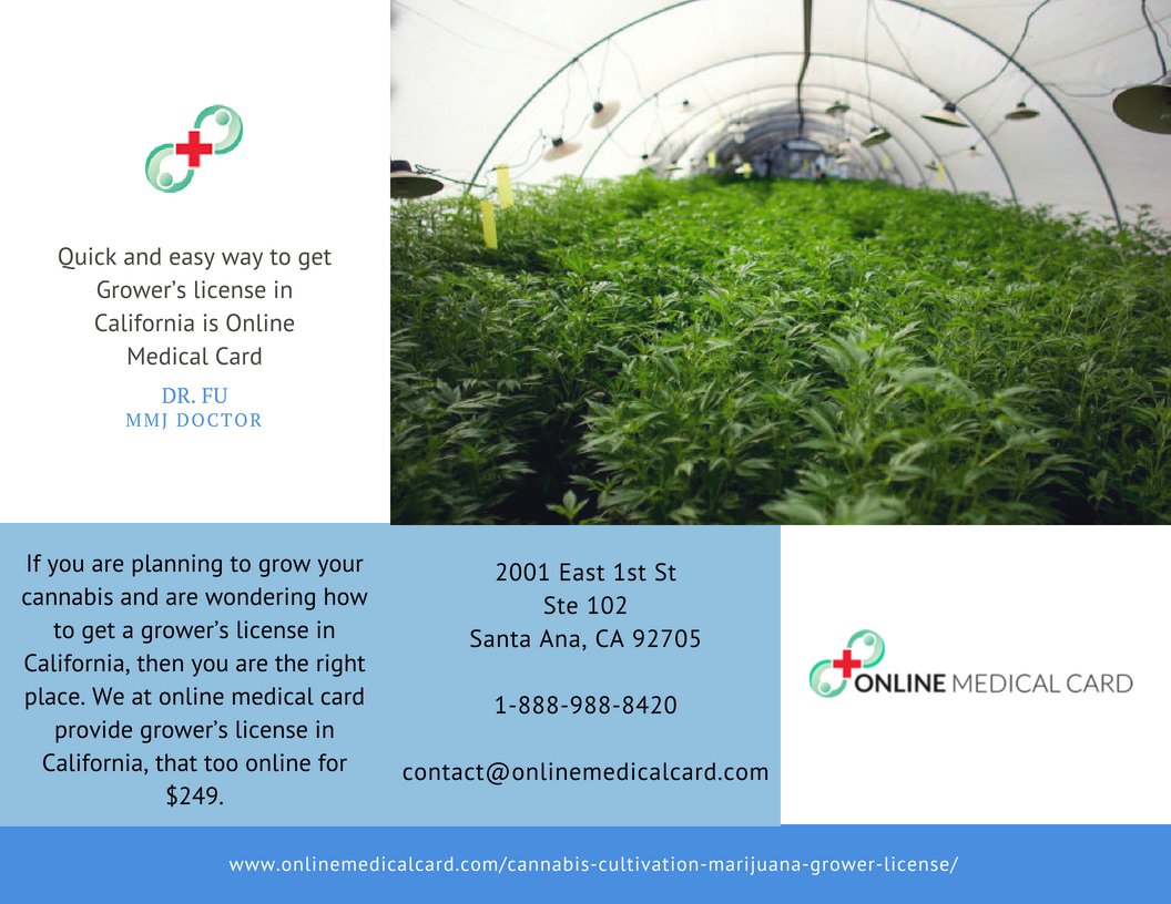 Quick and easy way to get Grower’s license in California is Online Medical Card