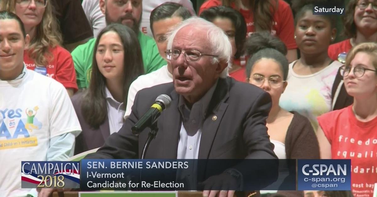 Bernie Sanders tells crowd he's proud of Vermont and other states for legalizing marijuana
