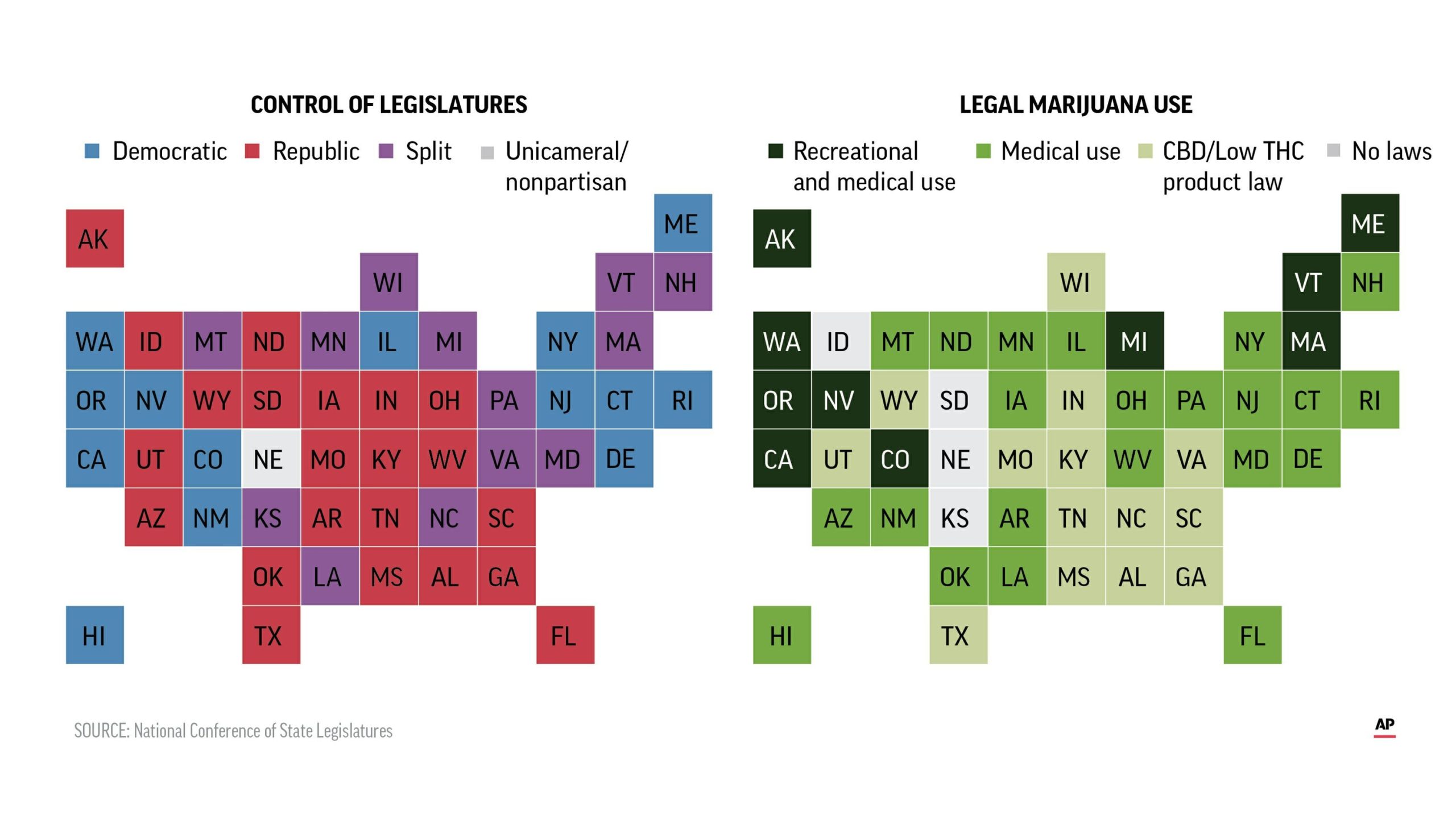 Mapping pot legalization politics: Not just red vs. blue