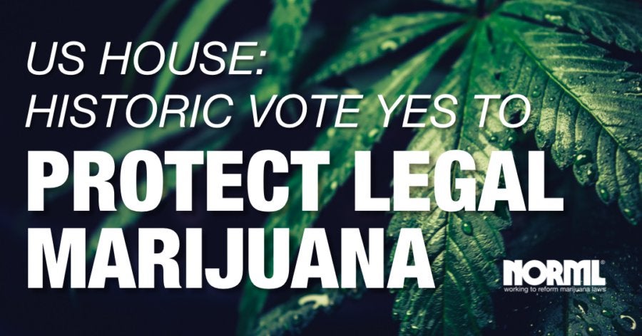 •• Congress Votes YES to Protect Legal Marijuana •• Bill clears the House - On to the Senate