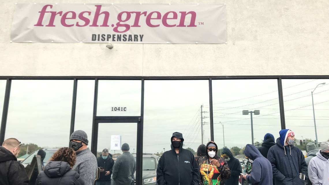 ‘A long time coming.’ First medical marijuana sale made in KC area as dozens line up